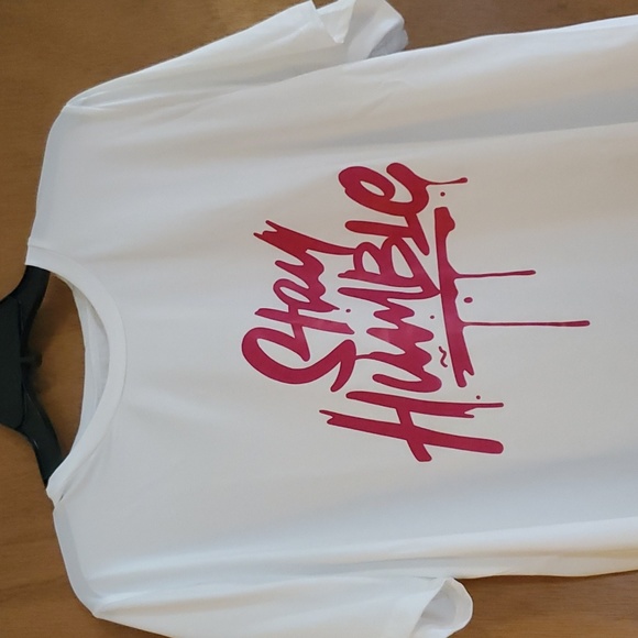 Womens White / Pink 2-Piece "Stay Humble" Short Set - Picture 4 of 7